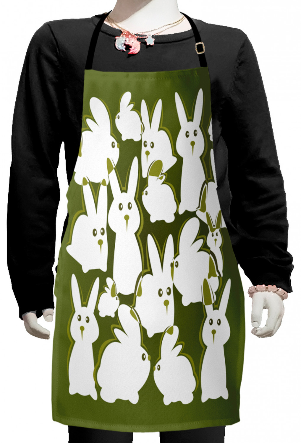 Ambesonne Bunny Kids Apron Boys Girls Apron Bib Cooking & Painting