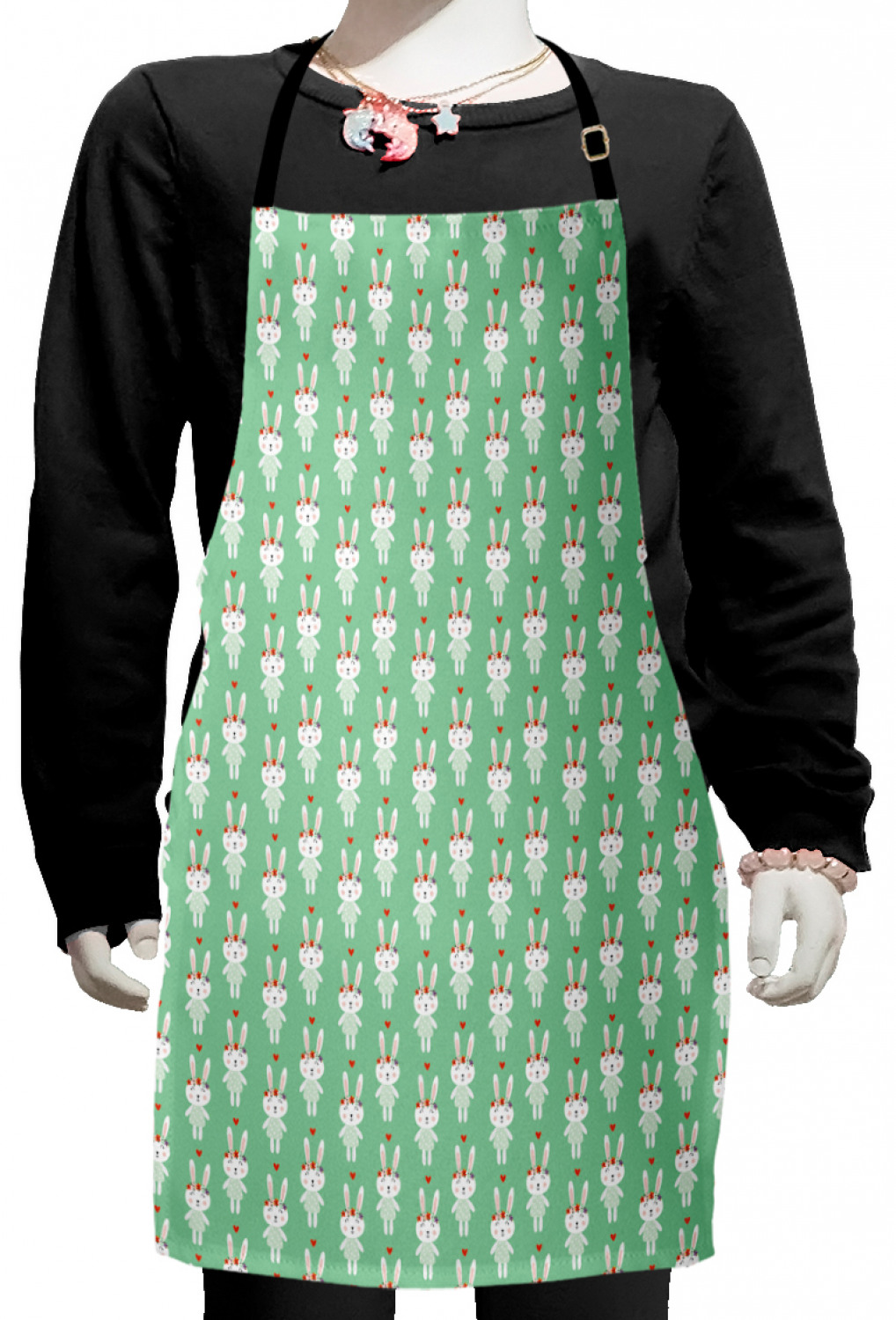 Ambesonne Bunny Kids Apron Boys Girls Apron Bib Cooking & Painting