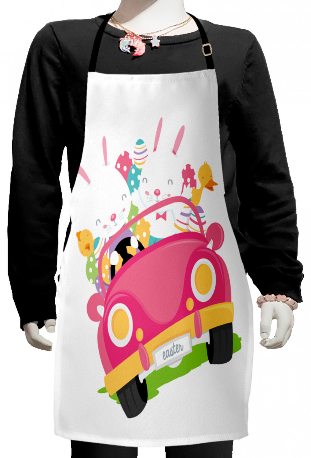 Ambesonne Bunny Kids Apron Boys Girls Apron Bib Cooking & Painting