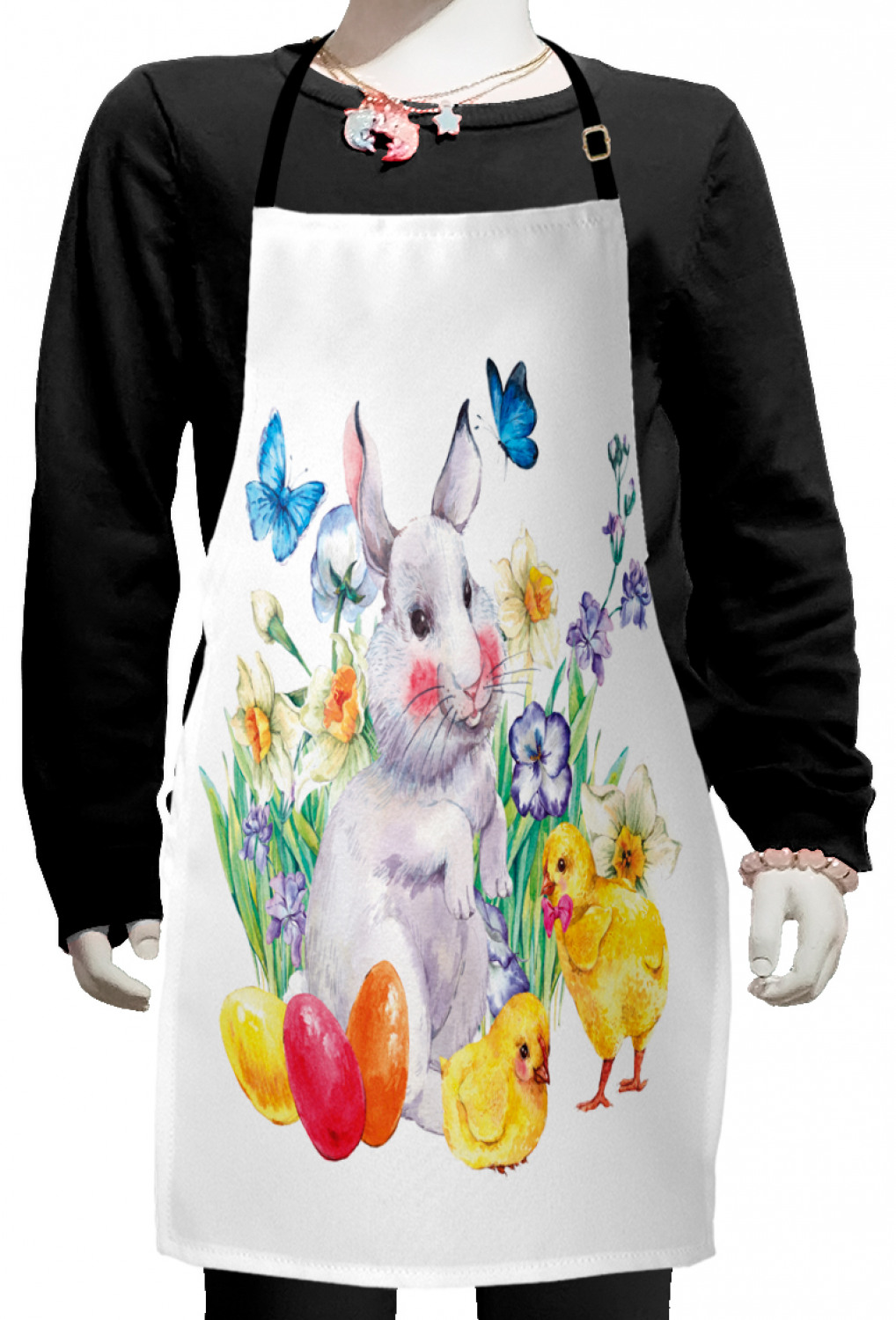 Ambesonne Bunny Kids Apron Boys Girls Apron Bib Cooking & Painting