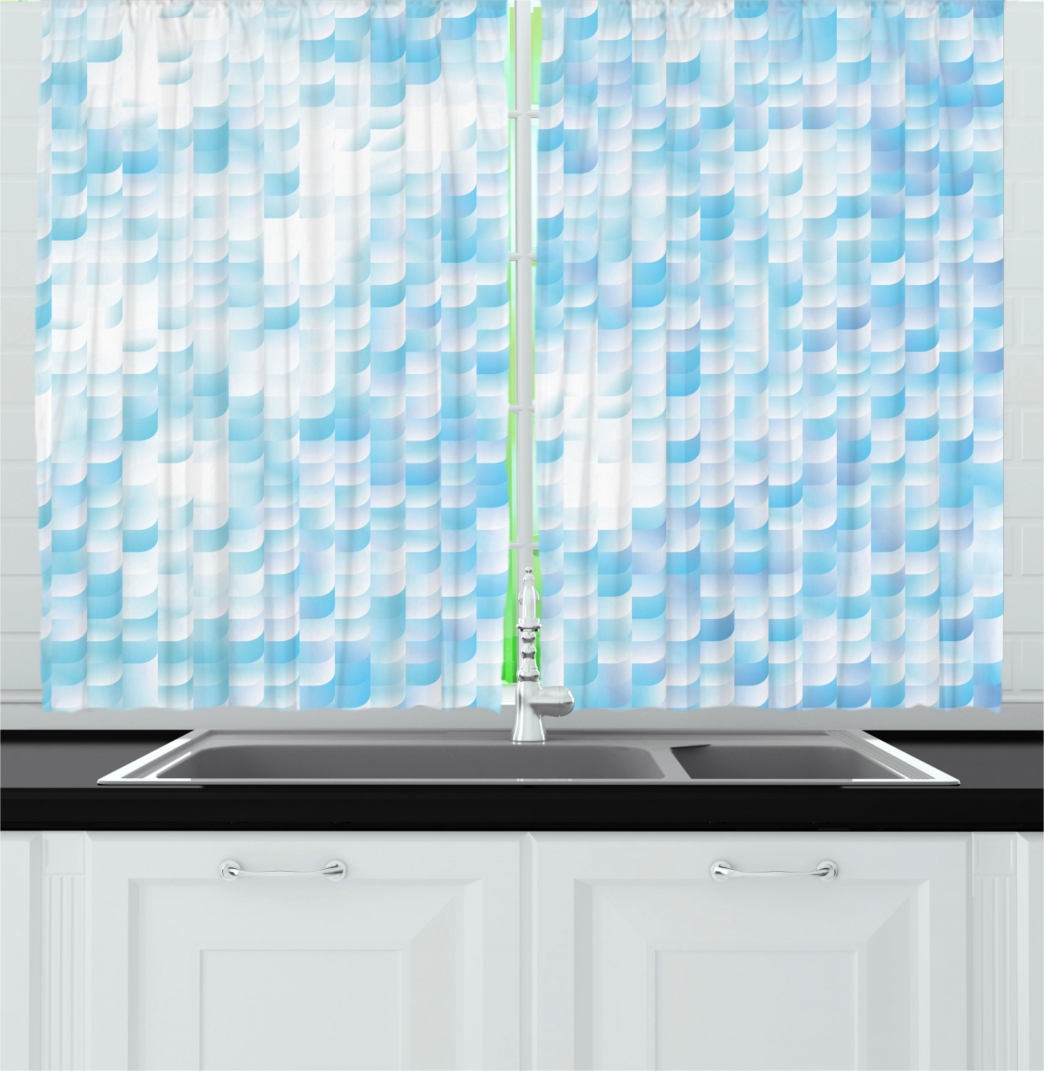 Nature Theme Kitchen Curtains 2 Panel Set Window Drapes 55" X 39" - Picture 11 of 25