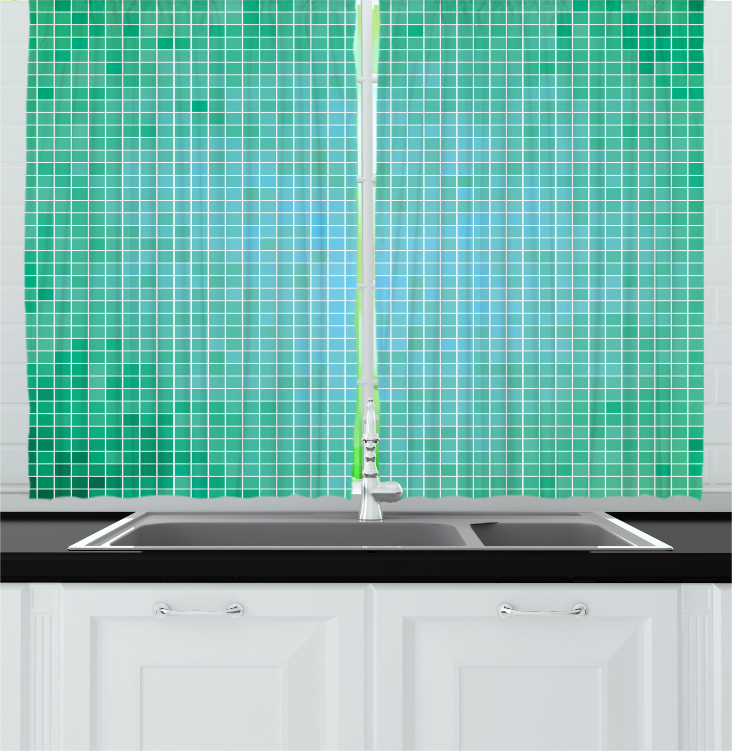 Nature Theme Kitchen Curtains 2 Panel Set Window Drapes 55" X 39" - Picture 19 of 25