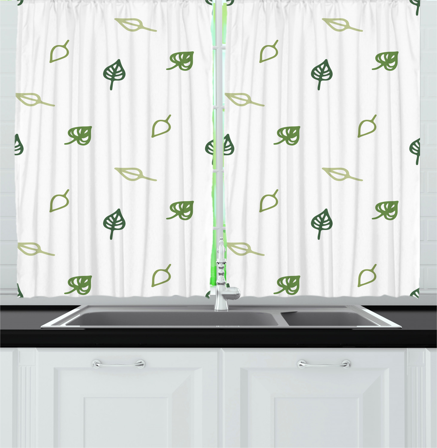 Nature Theme Kitchen Curtains 2 Panel Set Window Drapes 55" X 39" - Picture 17 of 25