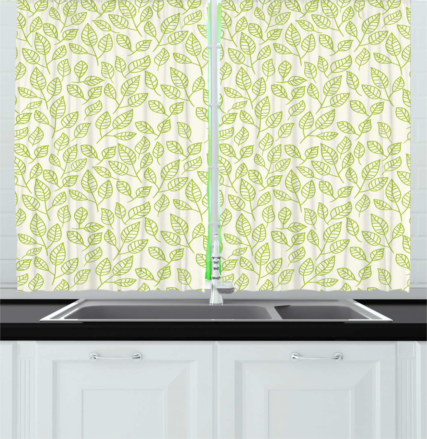 Nature Theme Kitchen Curtains 2 Panel Set Window Drapes 55" X 39" - Picture 12 of 25