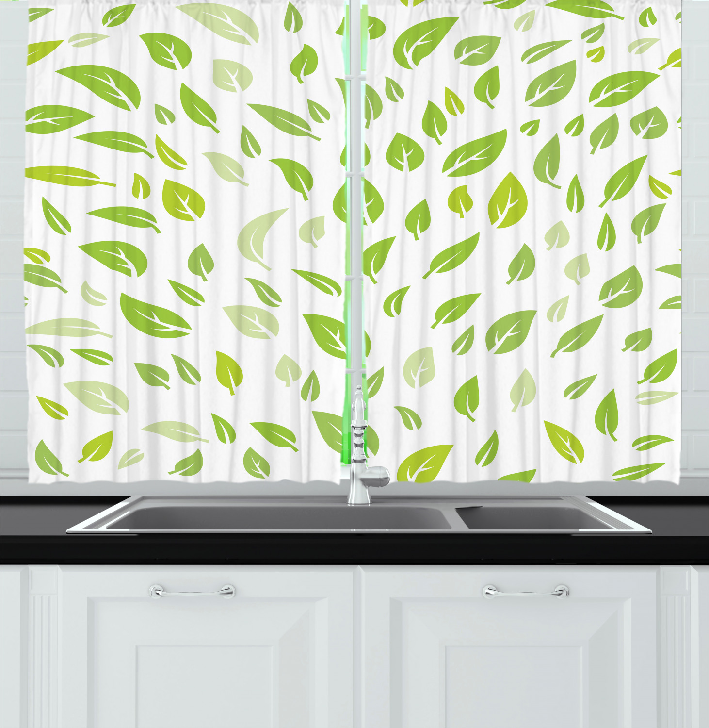 Nature Theme Kitchen Curtains 2 Panel Set Window Drapes 55" X 39" - Picture 21 of 25