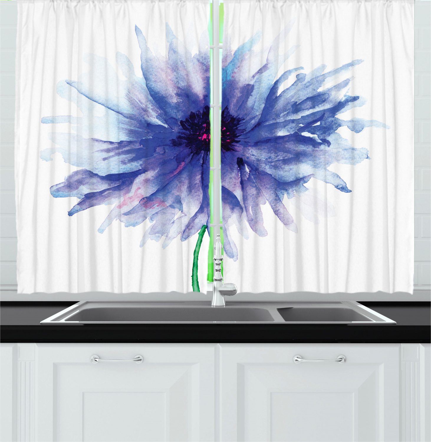 Nature Theme Kitchen Curtains 2 Panel Set Window Drapes 55" X 39" - Picture 7 of 25