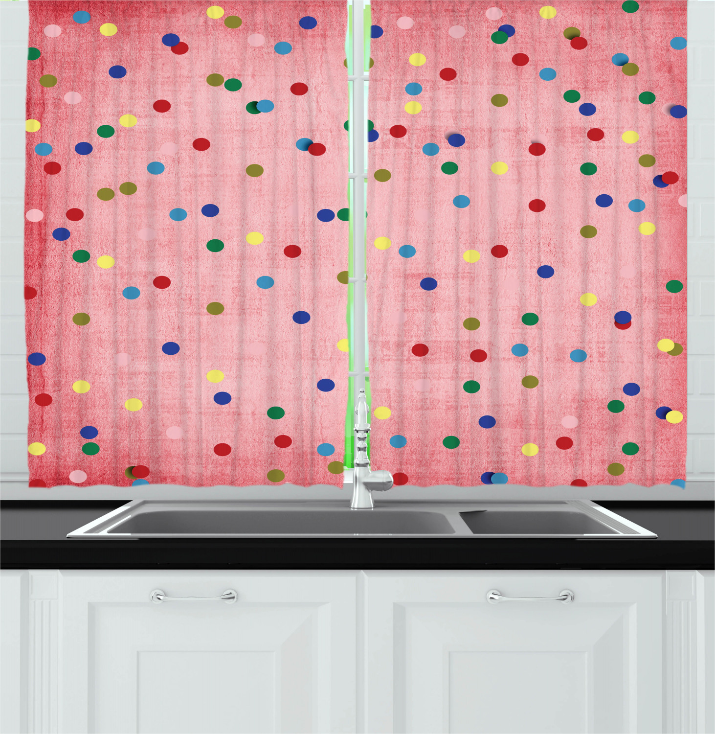 Cute Panda Cartoon Animal Kitchen Curtains Window Drapes 2 Panels Set 55"x39" 