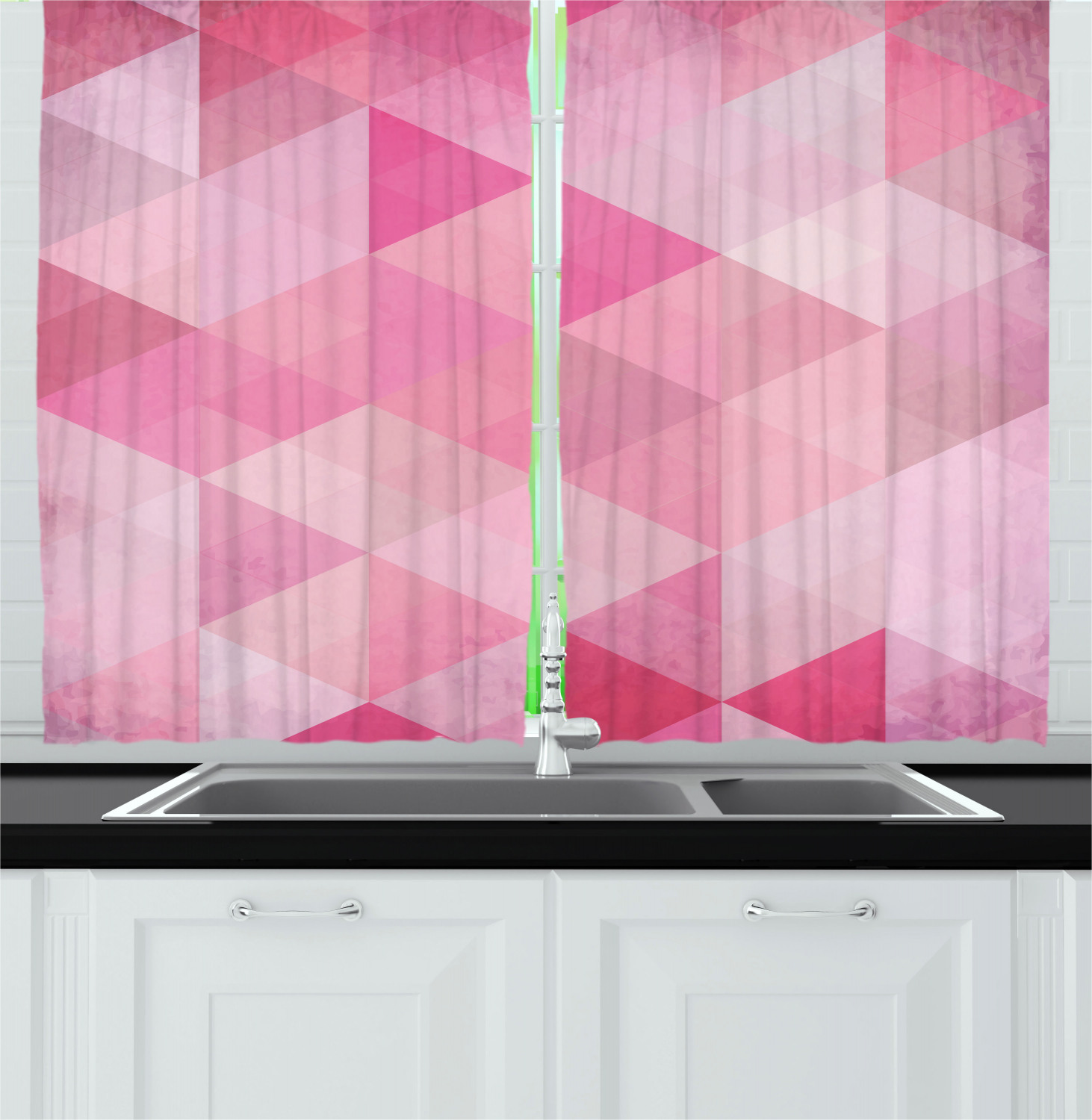 Colorful Boho Kitchen Curtains 2 Panel Set Window Drapes 55" X 39" Ambesonne - Picture 16 of 24