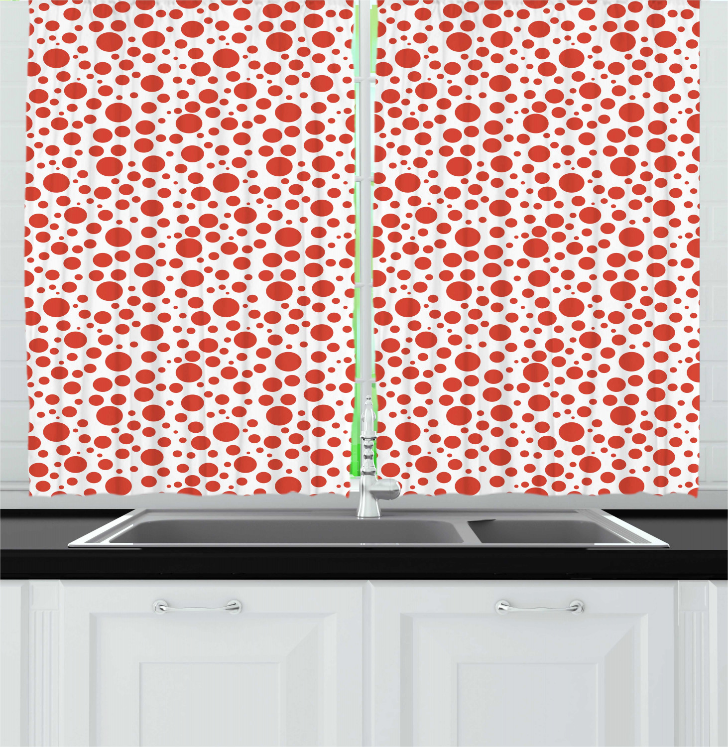 Colorful Boho Kitchen Curtains 2 Panel Set Window Drapes 55" X 39" Ambesonne - Picture 7 of 24