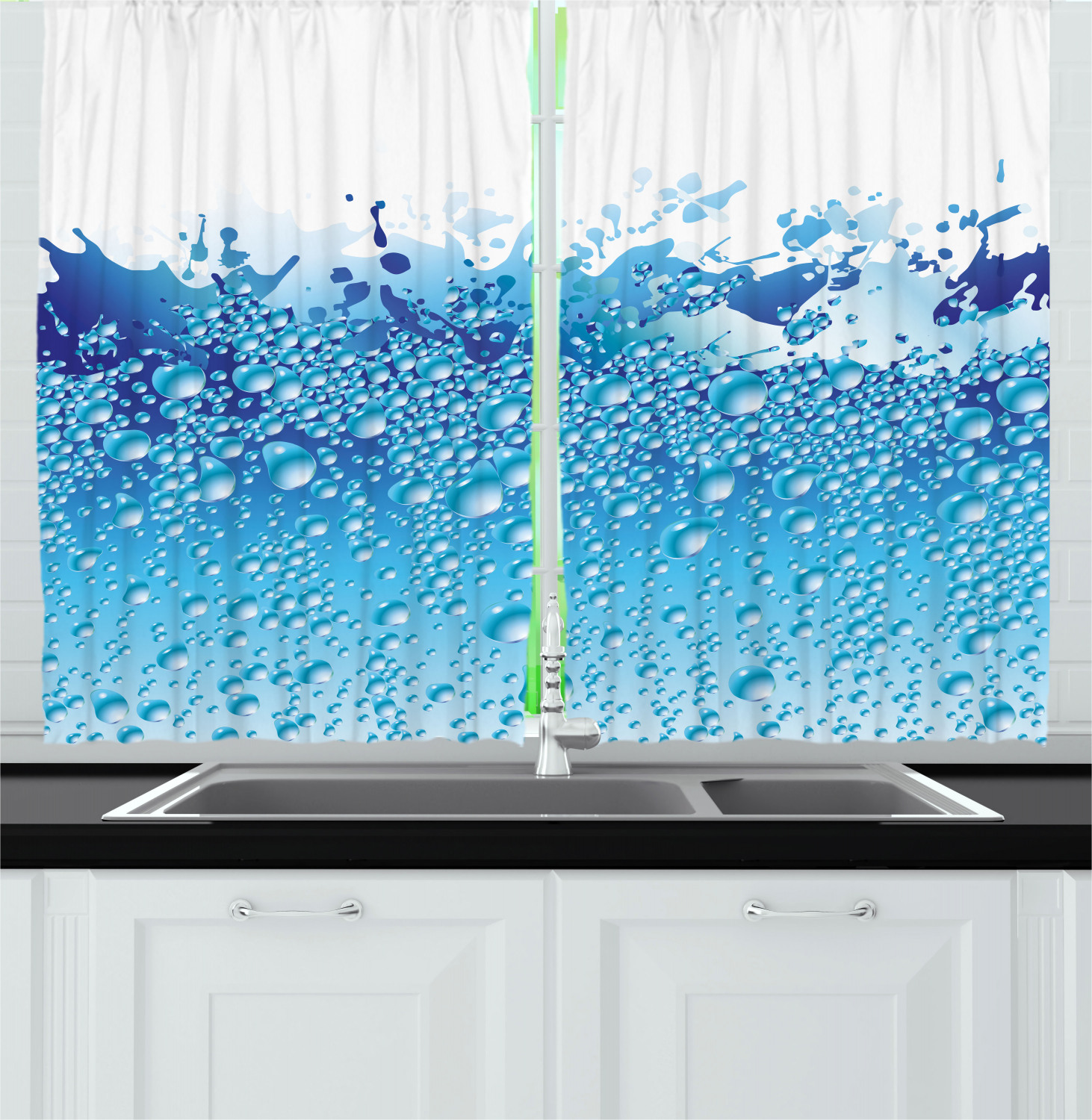 Colorful Boho Kitchen Curtains 2 Panel Set Window Drapes 55" X 39" Ambesonne - Picture 23 of 24
