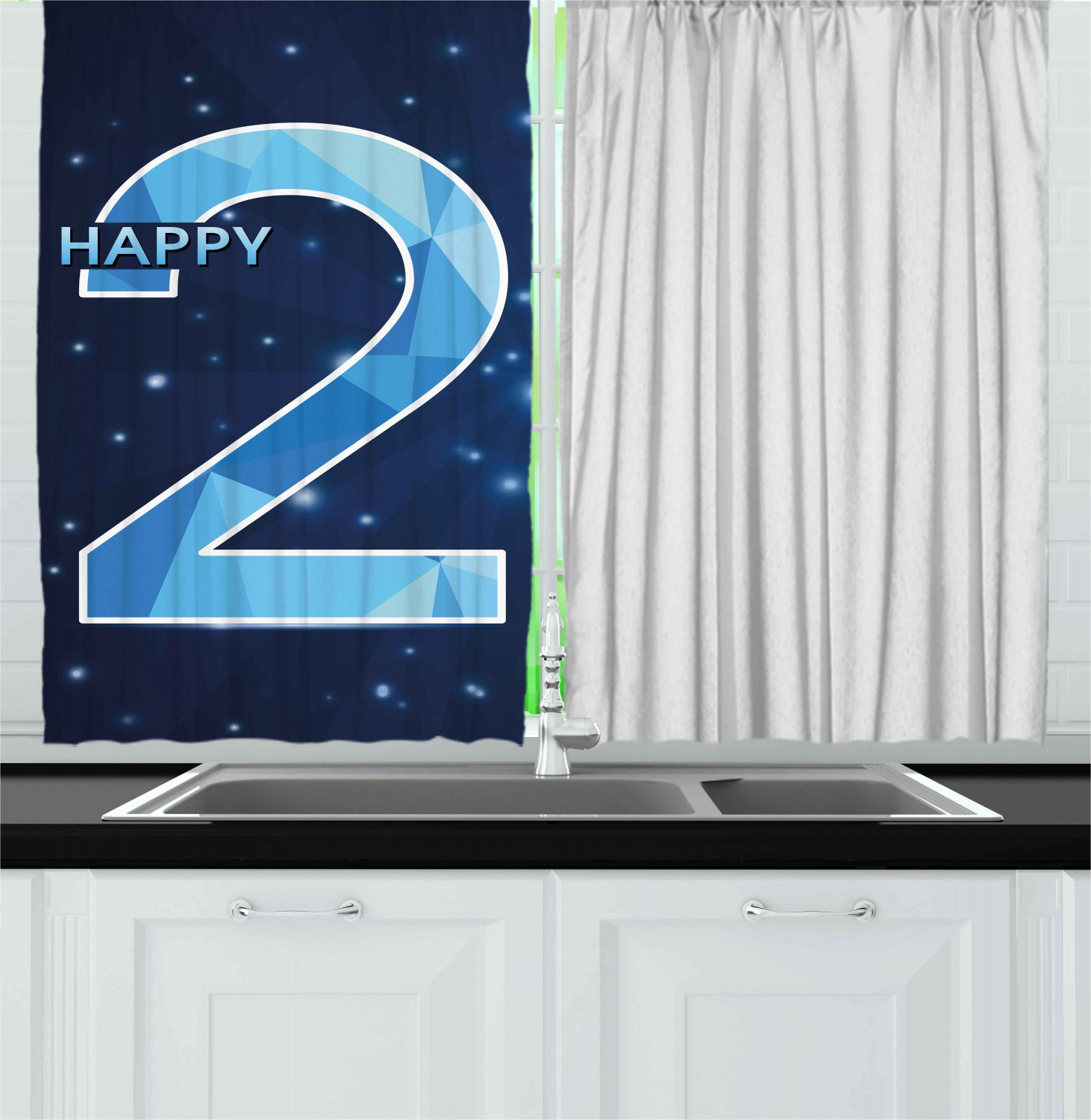 22nd Birthday Kitchen Curtains 2 Panel Set Window Drapes 55" X 39"