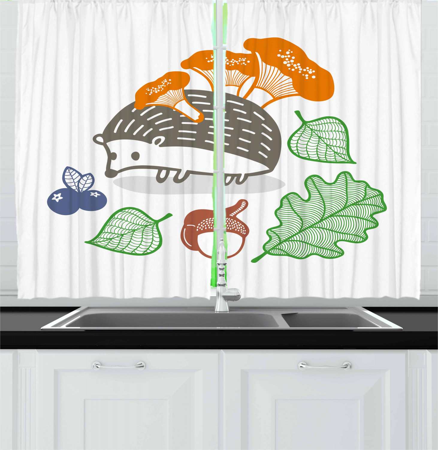 View Detail Woodland Hedgehog Kitchen Curtains 2 Panel Set Window ... Portfolio Daryl