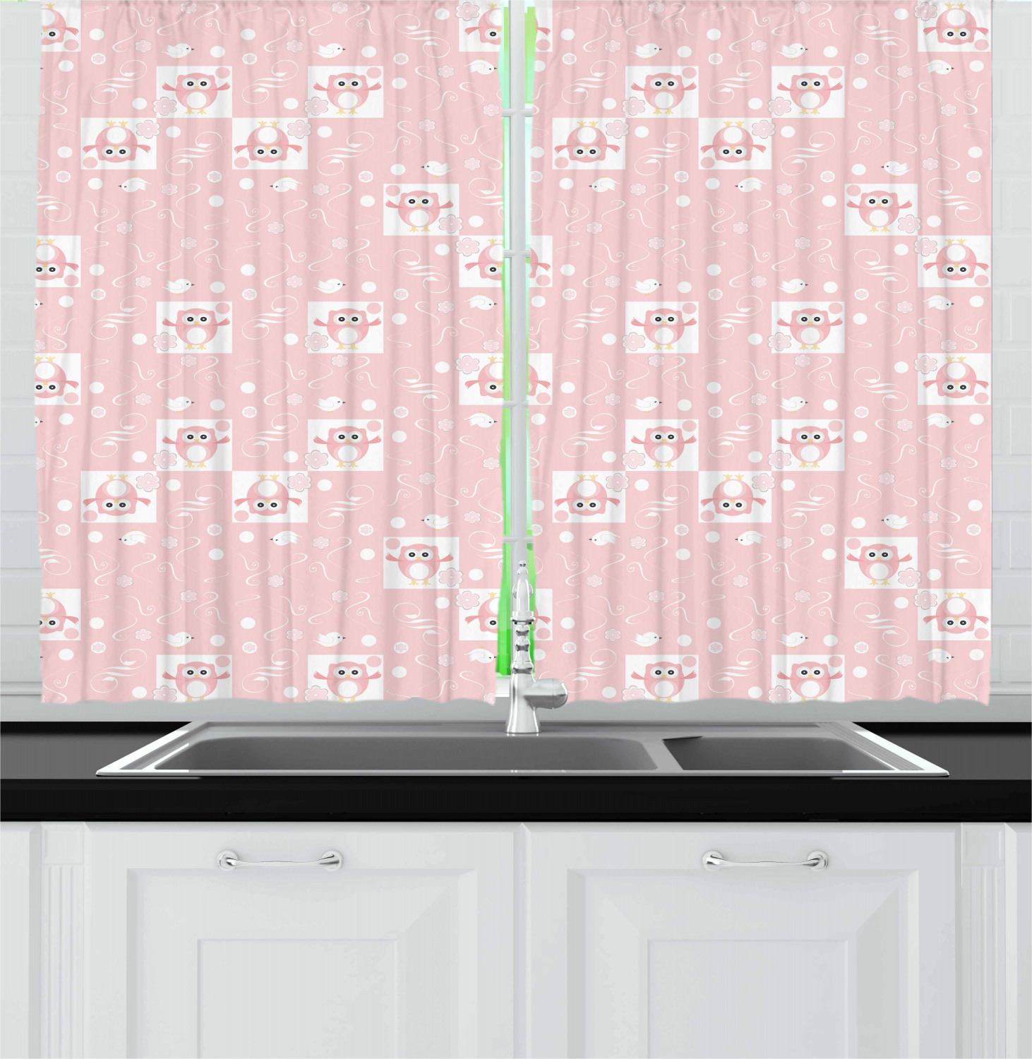 Vintage Kids Kitchen Curtains 2 Panel Set Window Drapes 55" X 39" by Ambesonne - Picture 16 of 20