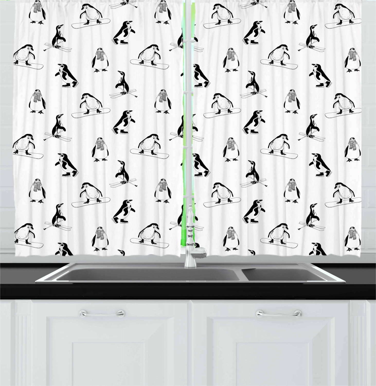 Vintage Kids Kitchen Curtains 2 Panel Set Window Drapes 55" X 39" by Ambesonne - Picture 17 of 20