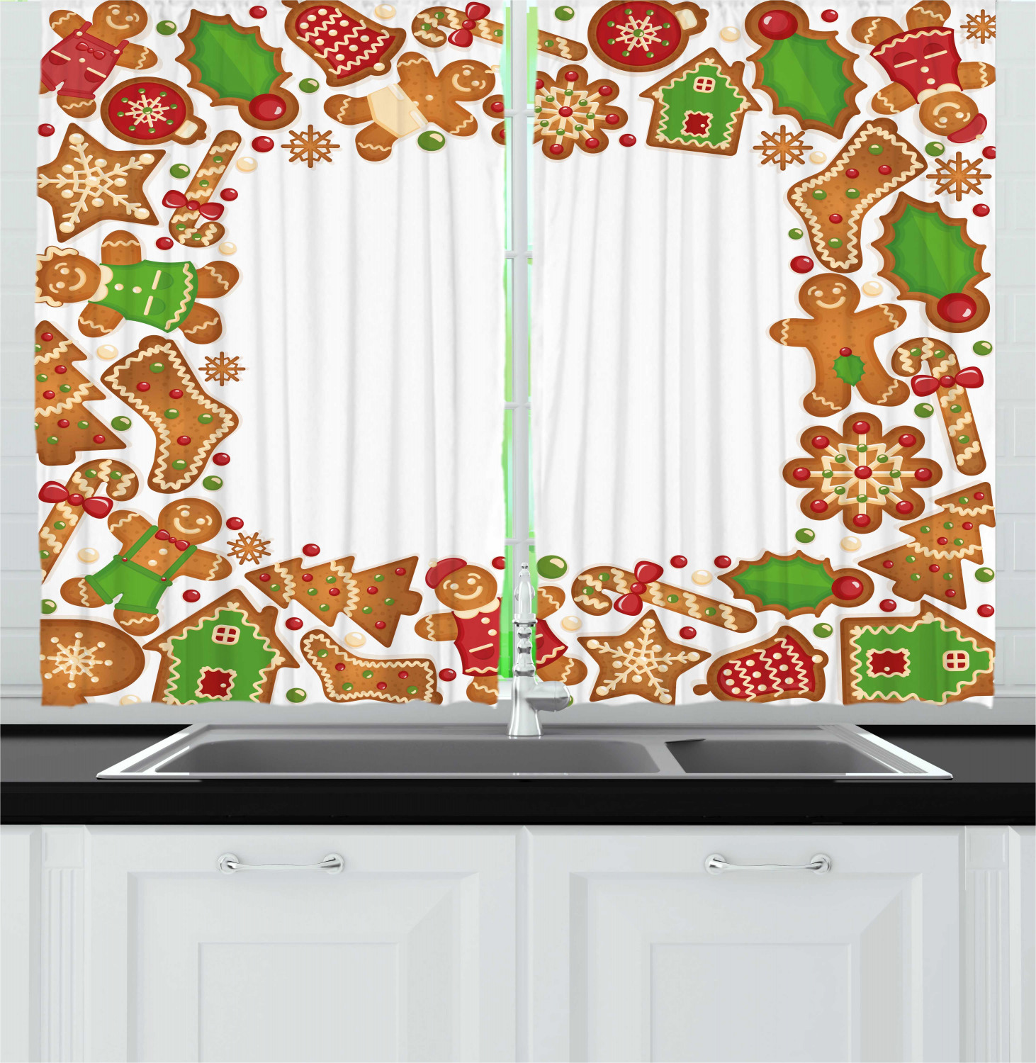 Nursery Baby Kitchen Curtains 2 Panel Set Window Drapes 55" X 39" Ambesonne - Picture 11 of 28