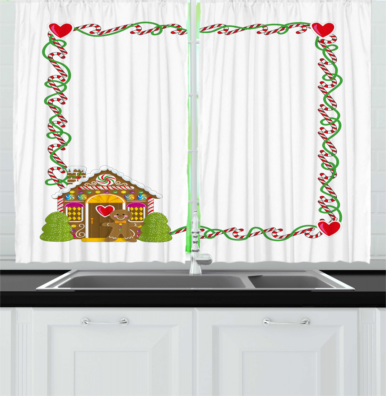Nursery Baby Kitchen Curtains 2 Panel Set Window Drapes 55" X 39" Ambesonne - Picture 10 of 28