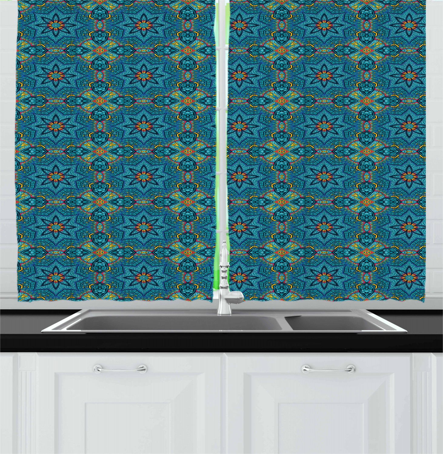 Timeless Vintage Kitchen  Curtains 2 Panel  Set  Window 