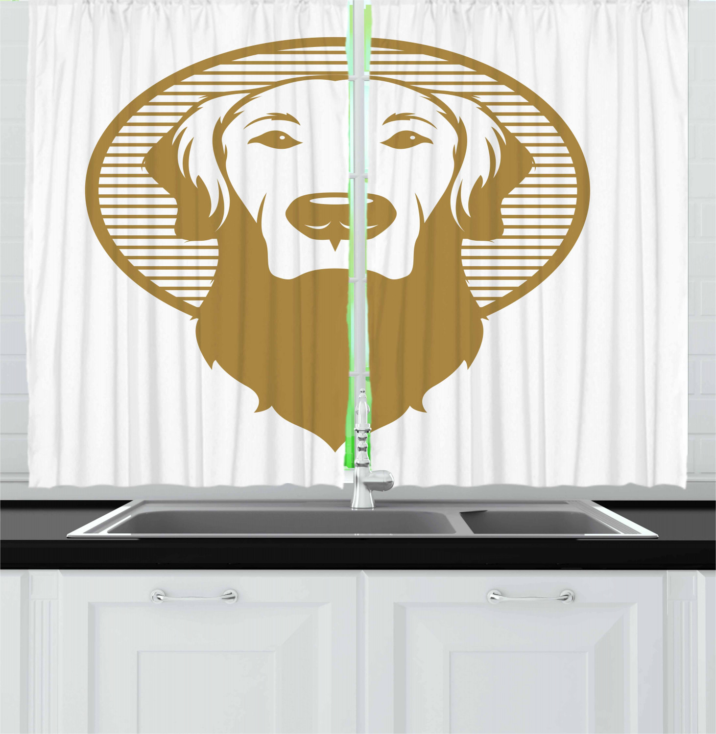 Dog Kitchen Curtains 2 Panel Set Home Decor Window Drapes ...