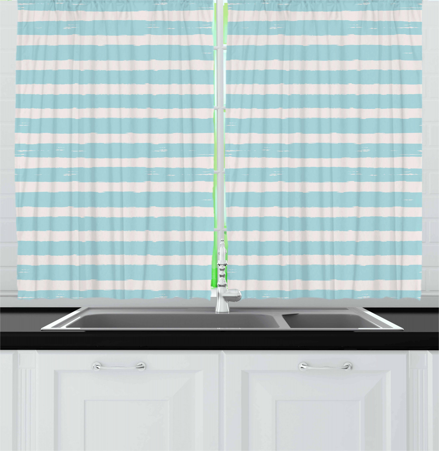 Nursery Baby Kitchen Curtains 2 Panel Set Window Drapes 55" X 39" Ambesonne - Picture 26 of 28
