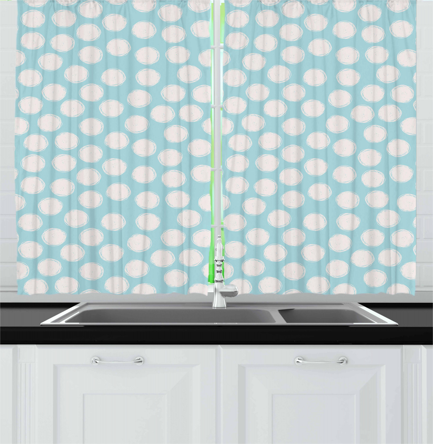 Nursery Baby Kitchen Curtains 2 Panel Set Window Drapes 55" X 39" Ambesonne - Picture 16 of 28