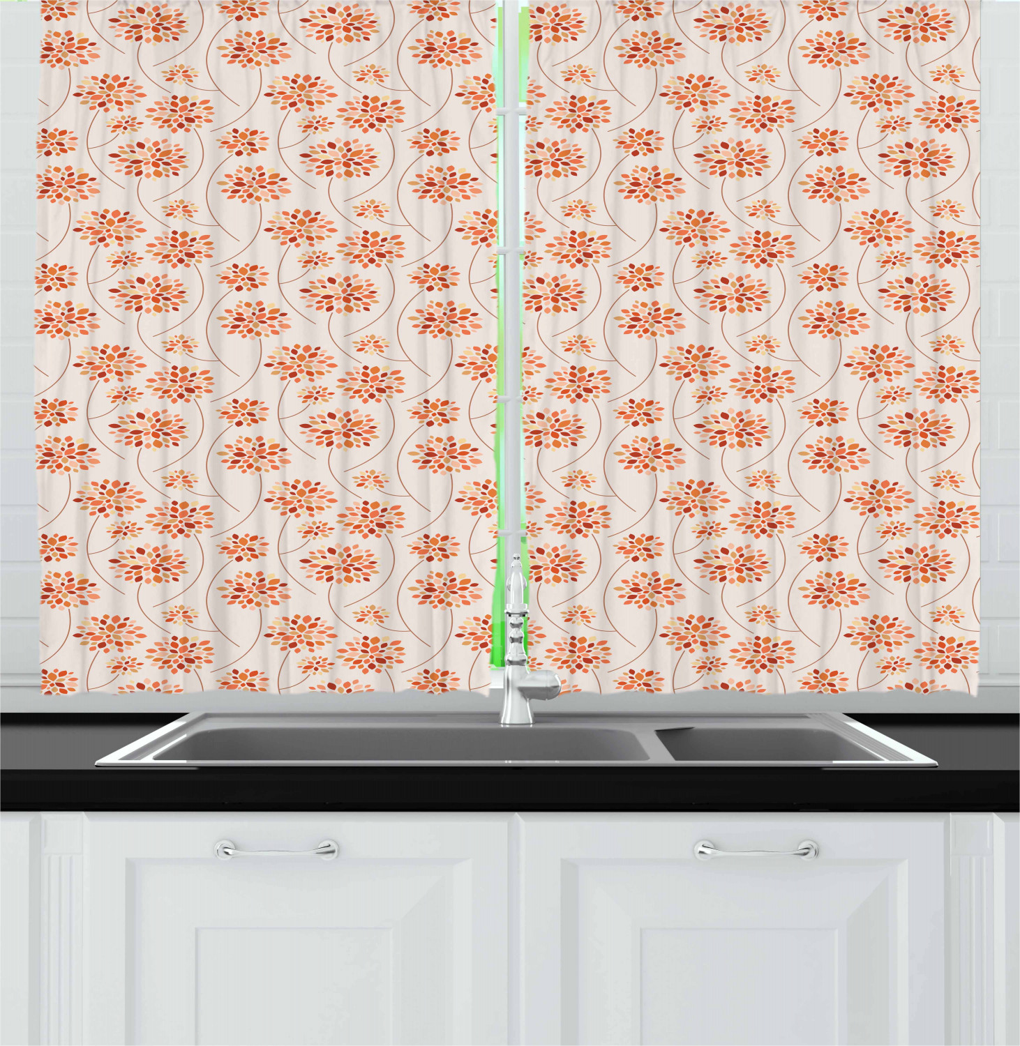 Panel Set Window Ds 55, Orange Kitchen Curtains