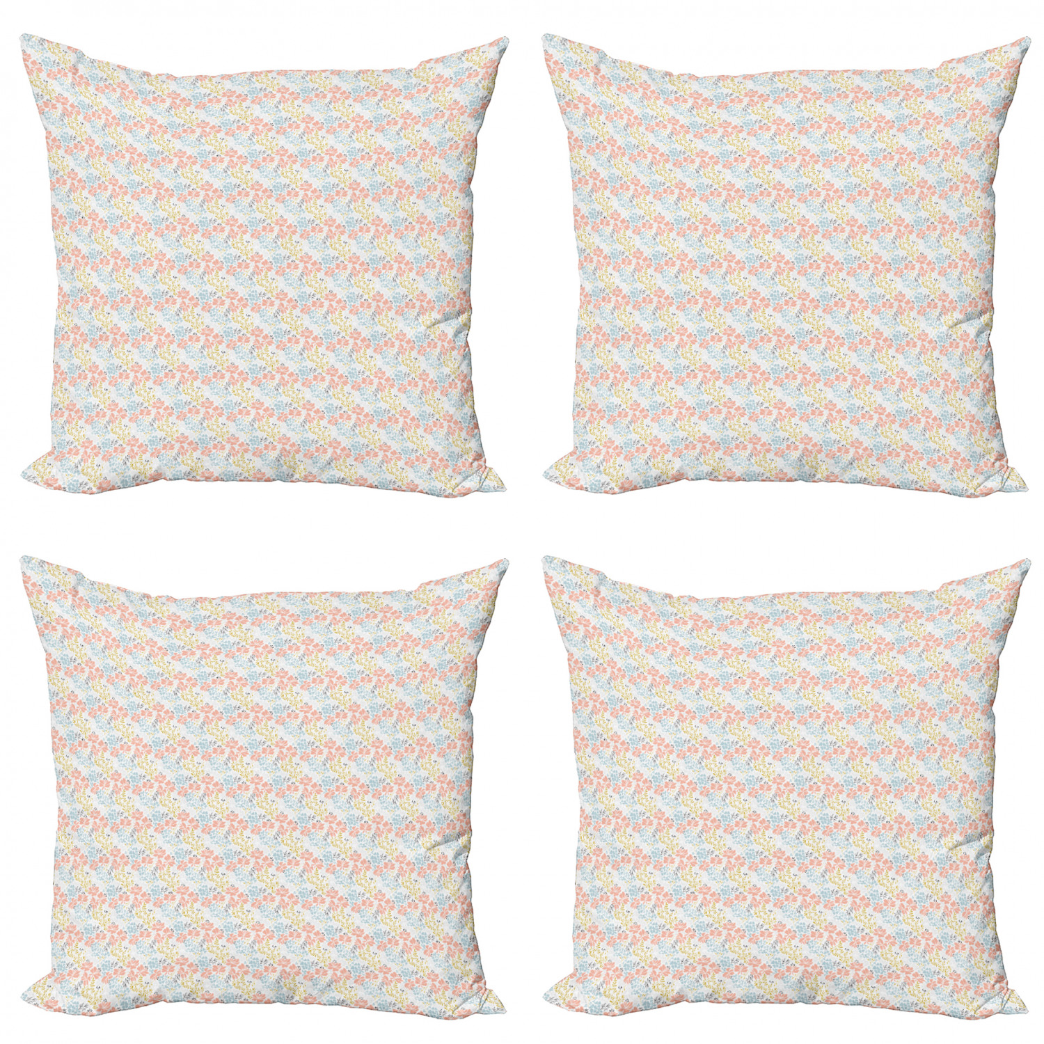 Ambesonne Botanical Blossom Cushion Cover Set of 4 for Couch and Bed in 4 Sizes - Picture 21 of 62