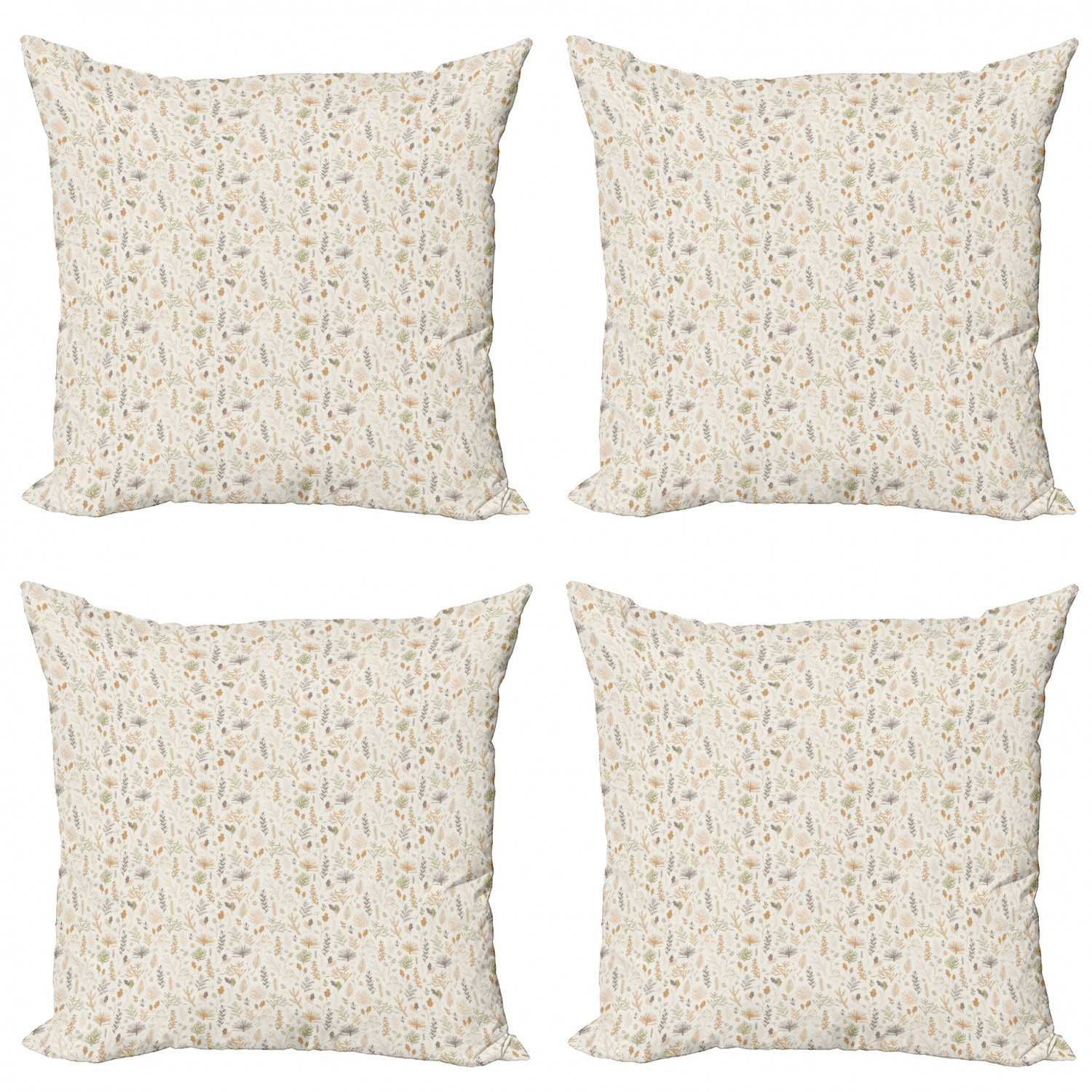 Ambesonne Botanical Blossom Cushion Cover Set of 4 for Couch and Bed in 4 Sizes - Picture 8 of 62