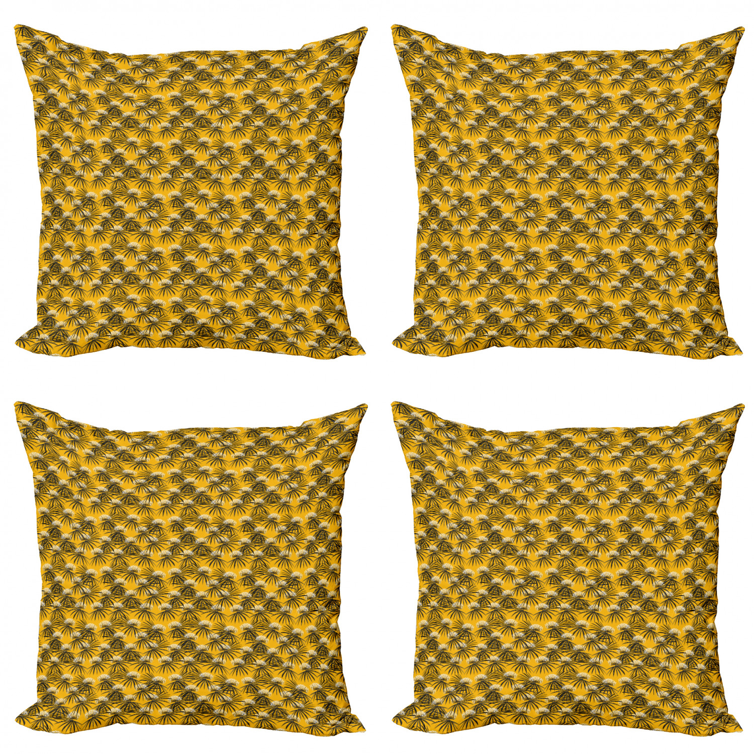 Ambesonne Botanical Blossom Cushion Cover Set of 4 for Couch and Bed in 4 Sizes - Picture 20 of 62