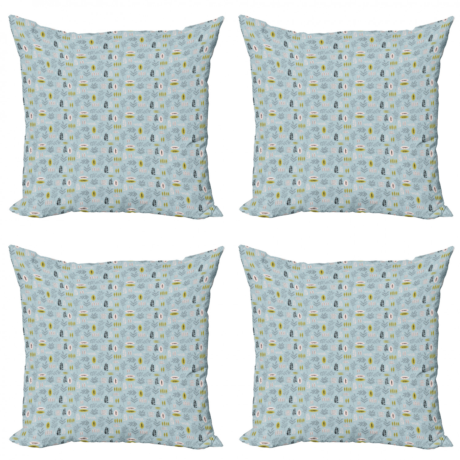 Ambesonne Botanical Blossom Cushion Cover Set of 4 for Couch and Bed in 4 Sizes - Picture 30 of 62
