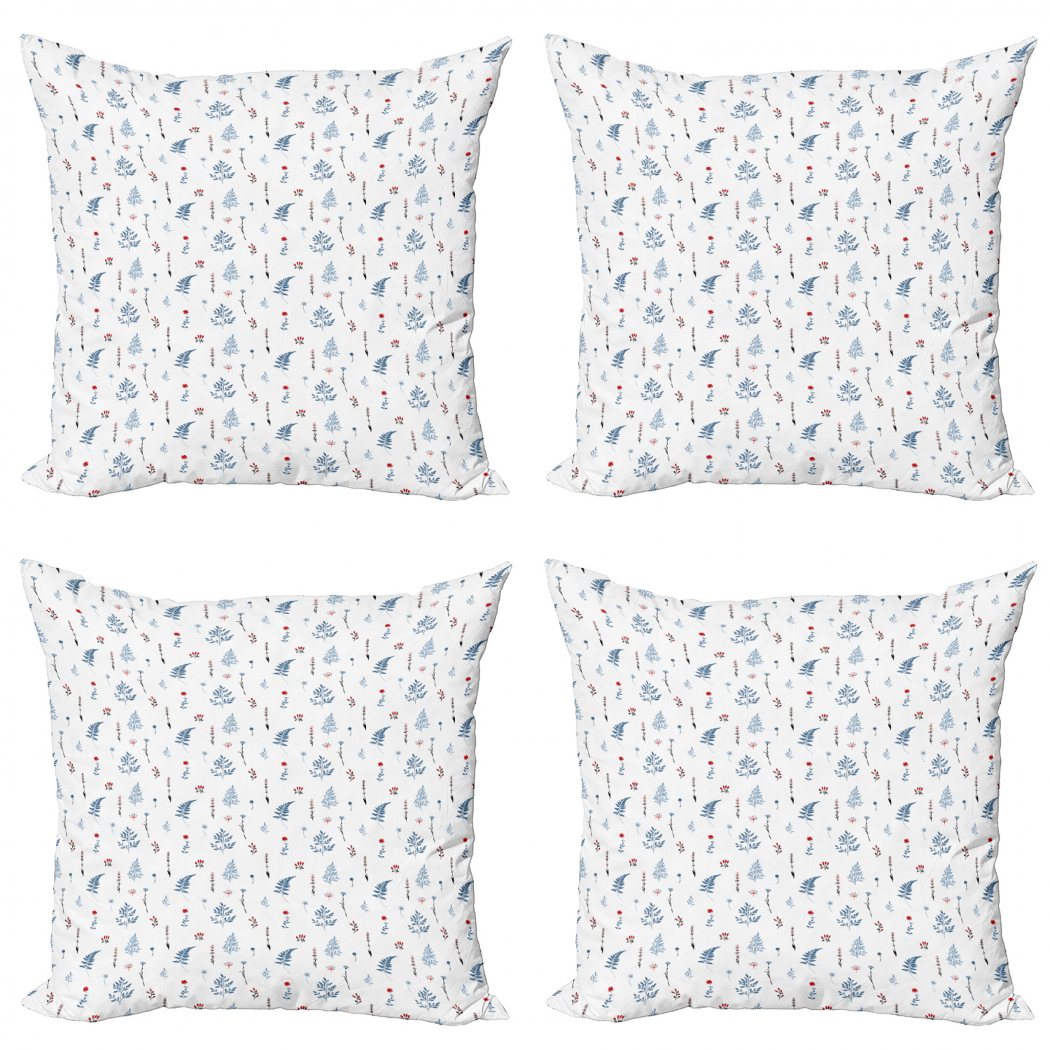 Ambesonne Botanical Blossom Cushion Cover Set of 4 for Couch and Bed in 4 Sizes - Picture 22 of 62