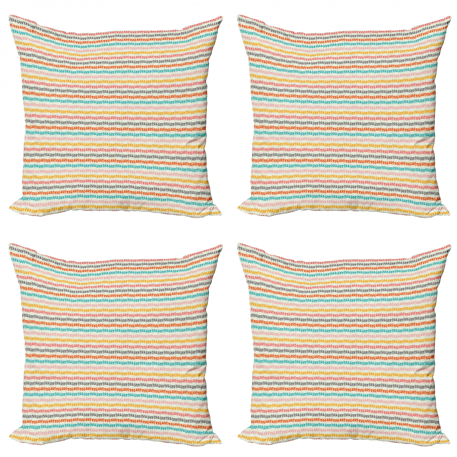 Ambesonne Botanical Blossom Cushion Cover Set of 4 for Couch and Bed in 4 Sizes - Picture 25 of 62