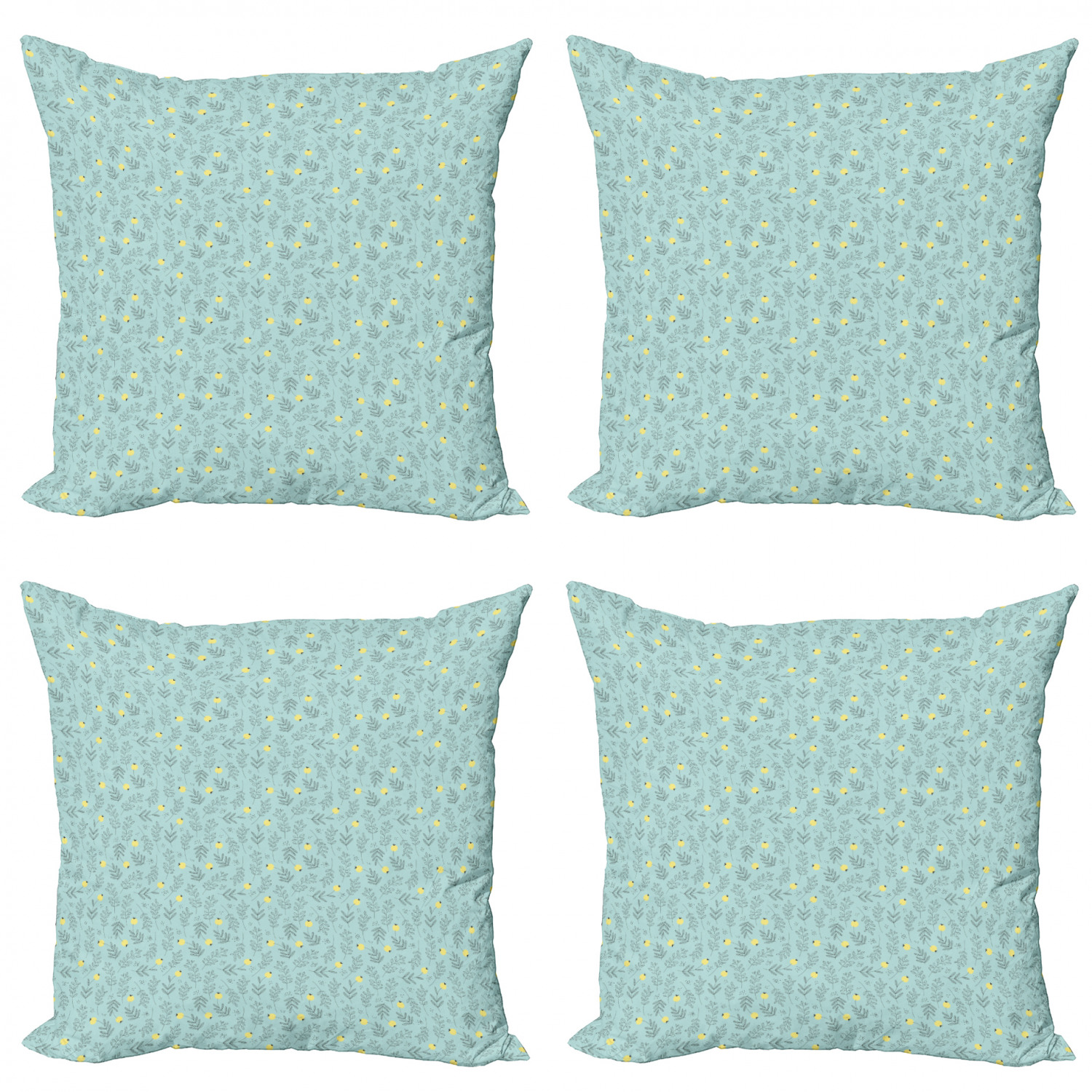 Ambesonne Botanical Blossom Cushion Cover Set of 4 for Couch and Bed in 4 Sizes - Picture 47 of 62