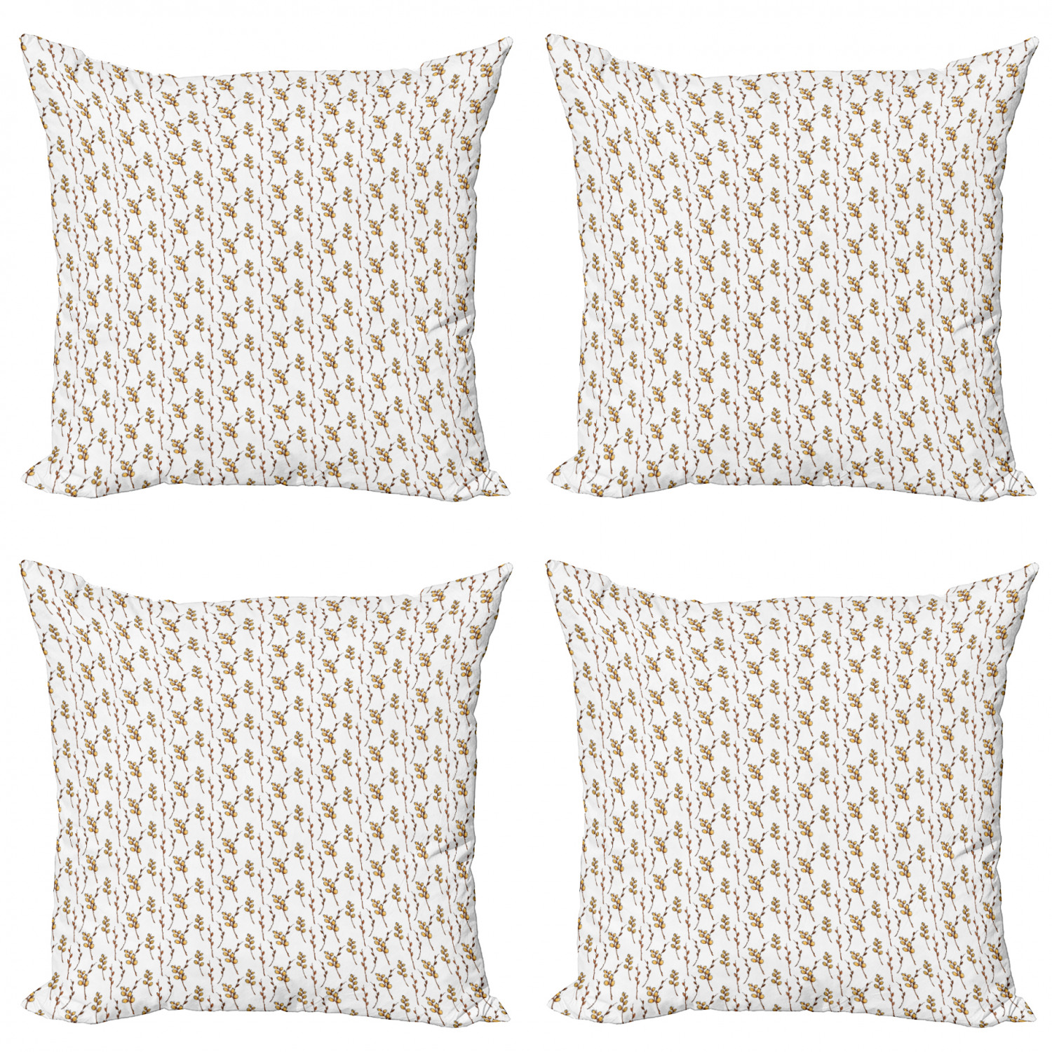 Ambesonne Botanical Blossom Cushion Cover Set of 4 for Couch and Bed in 4 Sizes - Picture 52 of 62