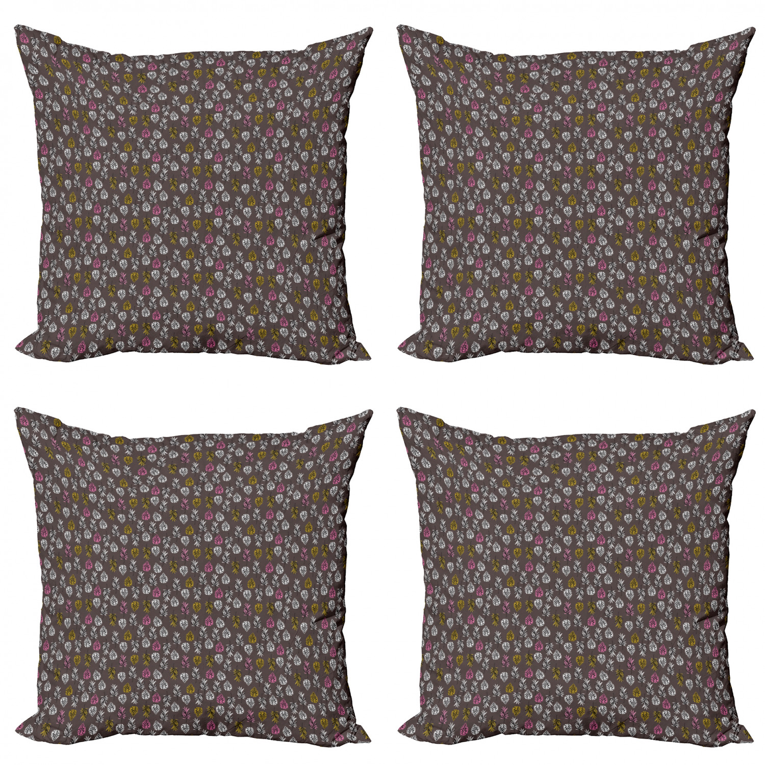Ambesonne Botanical Blossom Cushion Cover Set of 4 for Couch and Bed in 4 Sizes - Picture 9 of 62