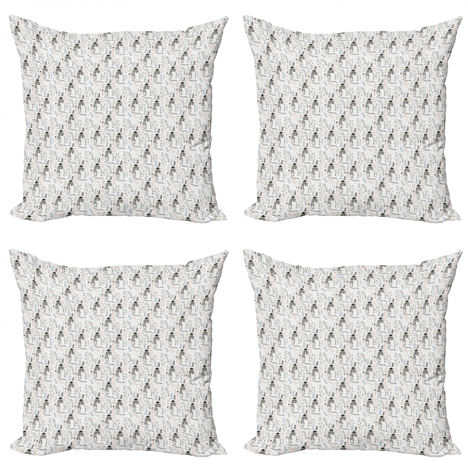 Ambesonne Botanical Blossom Cushion Cover Set of 4 for Couch and Bed in 4 Sizes - Picture 39 of 62