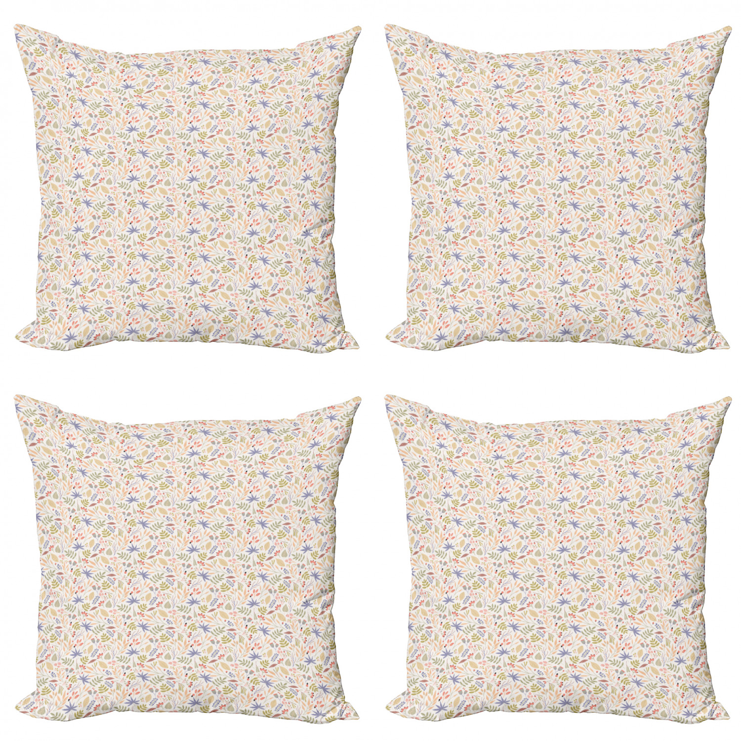 Ambesonne Botanical Blossom Cushion Cover Set of 4 for Couch and Bed in 4 Sizes - Picture 50 of 62