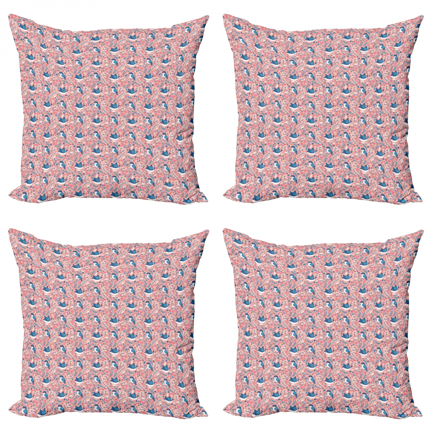 Ambesonne Botanical Blossom Cushion Cover Set of 4 for Couch and Bed in 4 Sizes - Picture 51 of 62