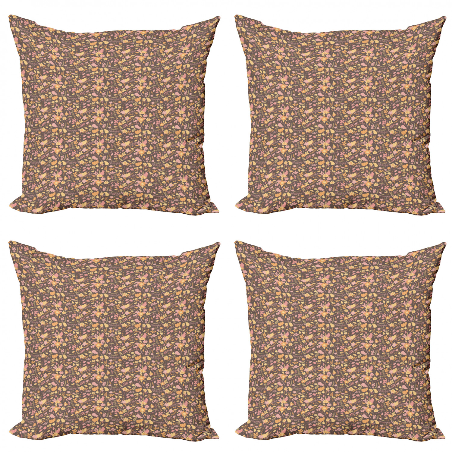 Ambesonne Botanical Blossom Cushion Cover Set of 4 for Couch and Bed in 4 Sizes - Picture 41 of 62