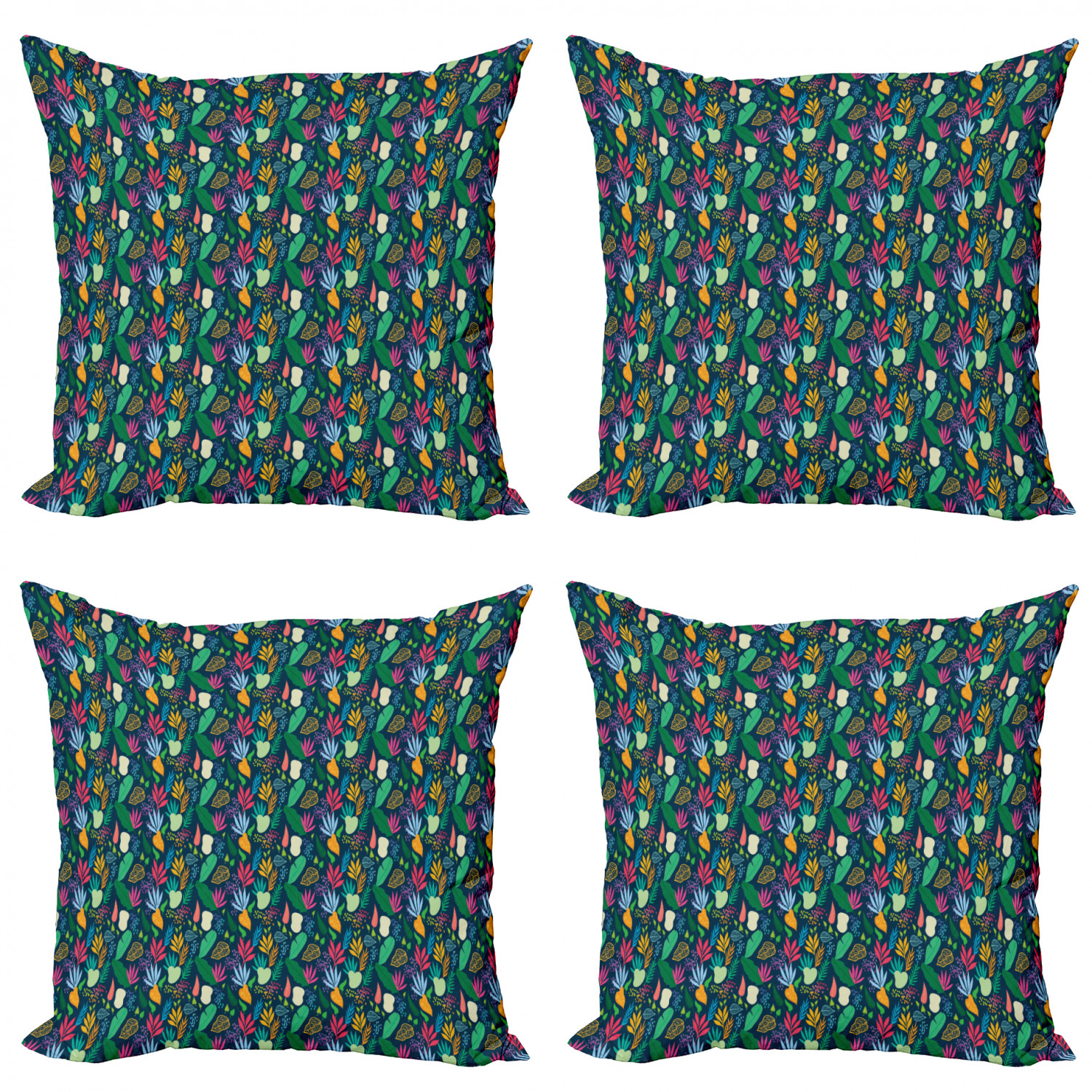 Ambesonne Botanical Blossom Cushion Cover Set of 4 for Couch and Bed in 4 Sizes - Picture 15 of 62