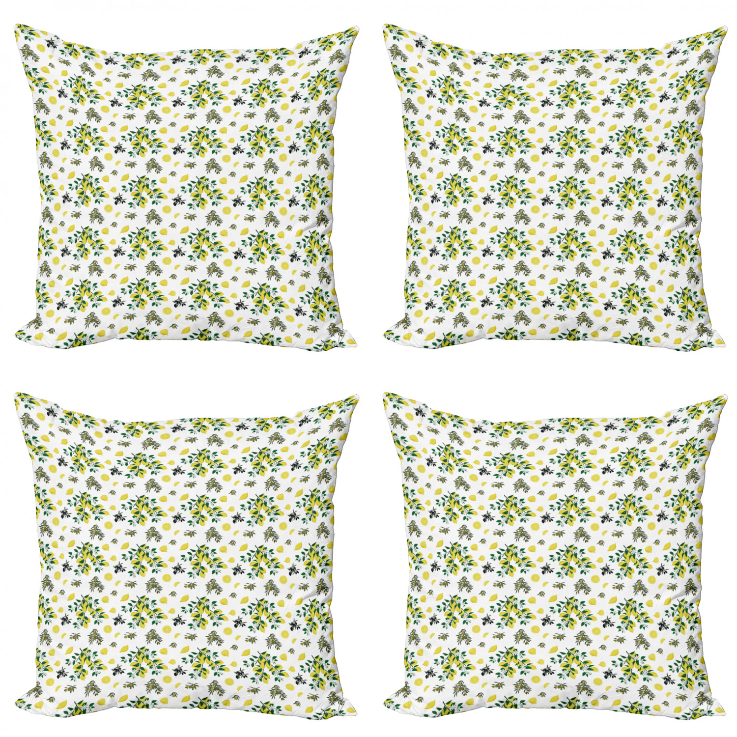 Ambesonne Botanical Blossom Cushion Cover Set of 4 for Couch and Bed in 4 Sizes - Picture 37 of 62