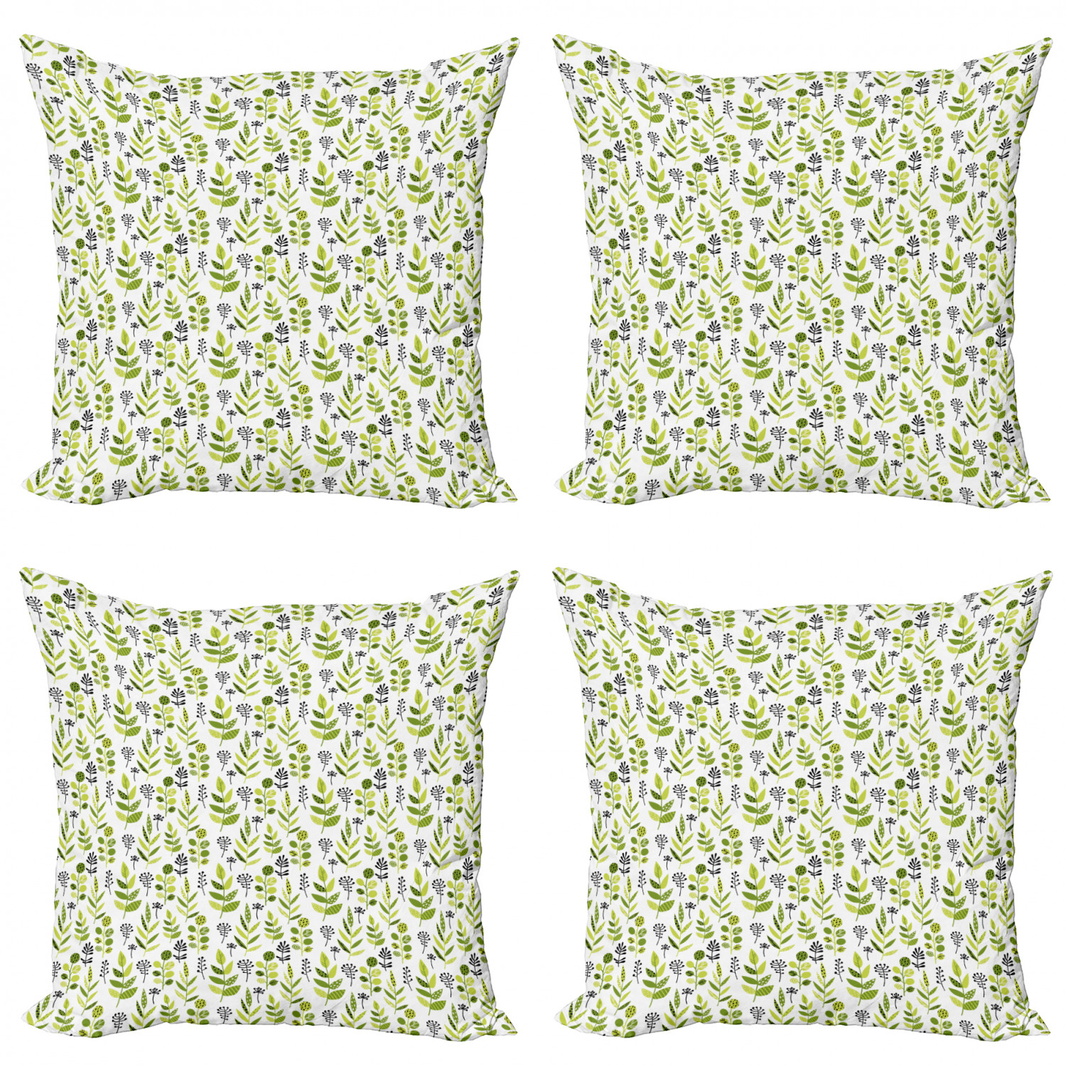 Ambesonne Botanical Blossom Cushion Cover Set of 4 for Couch and Bed in 4 Sizes - Picture 28 of 62