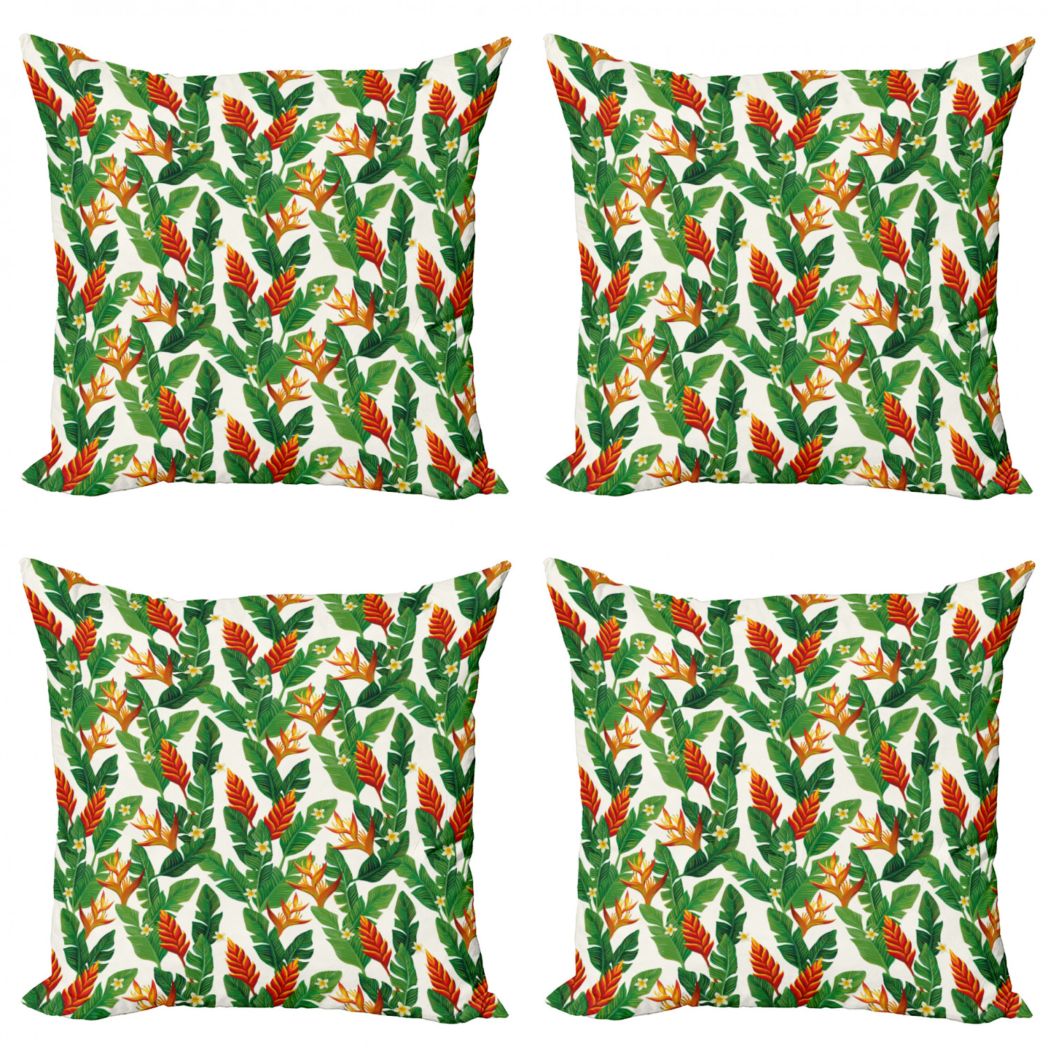 Ambesonne Botanical Blossom Cushion Cover Set of 4 for Couch and Bed in 4 Sizes - Picture 59 of 62