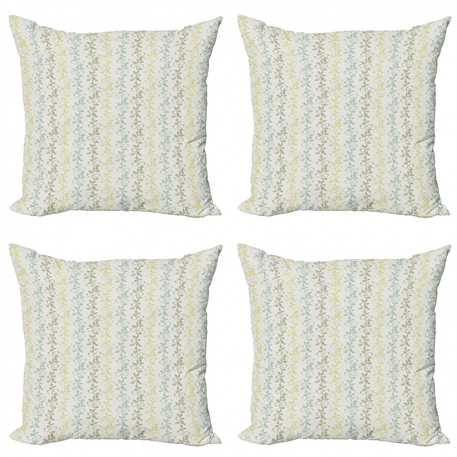 Ambesonne Botanical Blossom Cushion Cover Set of 4 for Couch and Bed in 4 Sizes - Picture 58 of 62