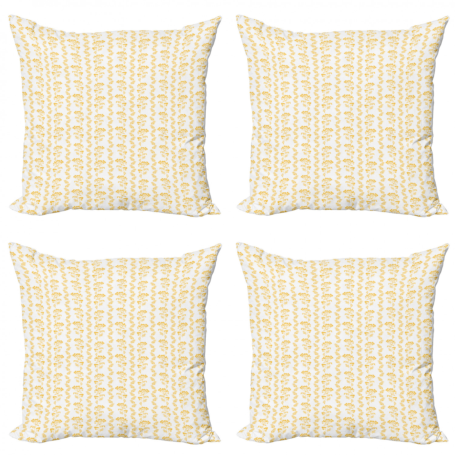 Ambesonne Botanical Blossom Cushion Cover Set of 4 for Couch and Bed in 4 Sizes - Picture 12 of 62