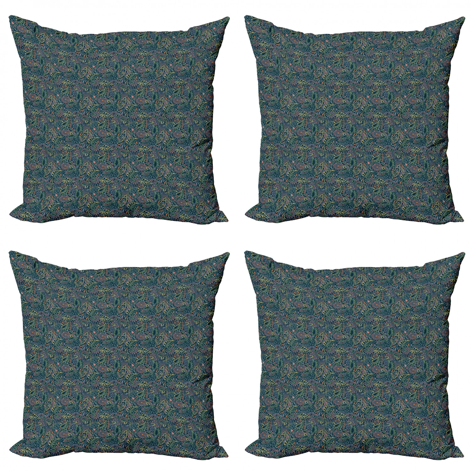 Ambesonne Botanical Blossom Cushion Cover Set of 4 for Couch and Bed in 4 Sizes - Picture 61 of 62