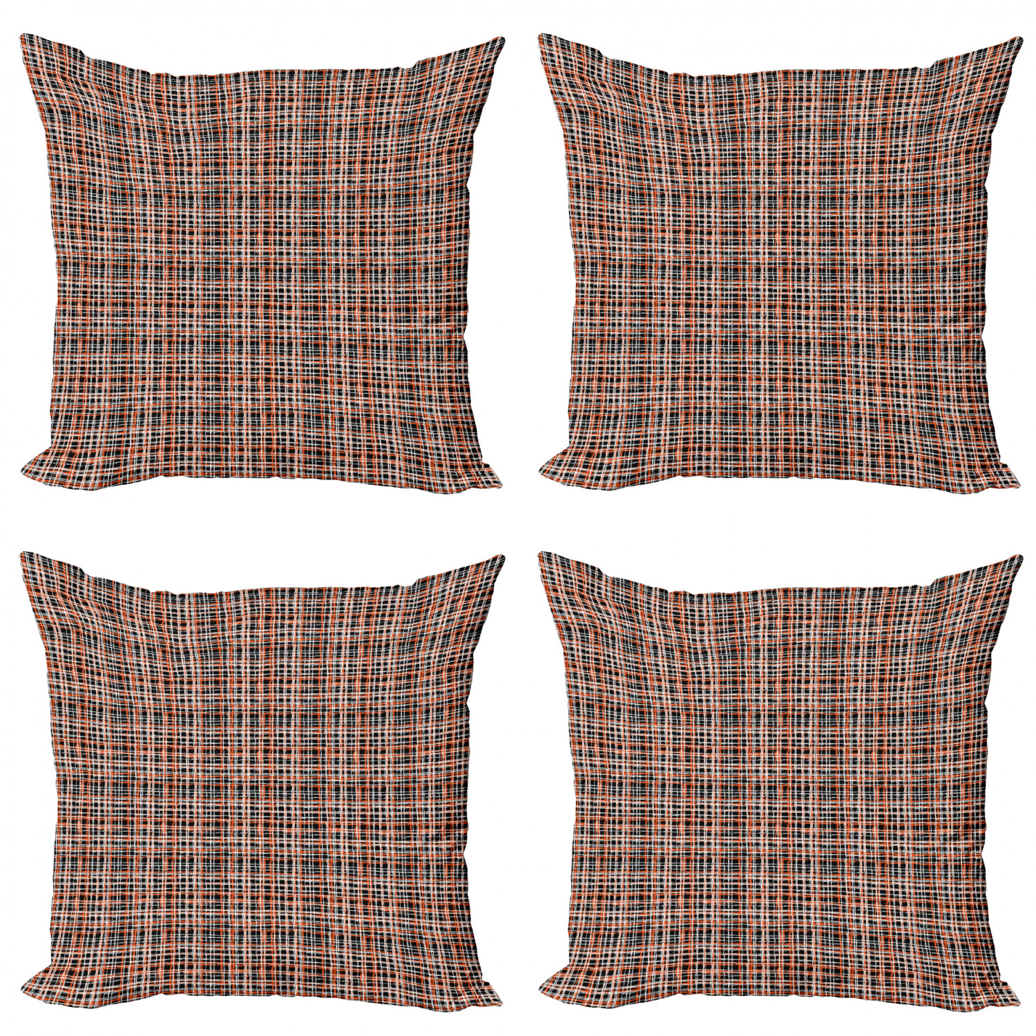 Ambesonne Retro Design Cushion Cover Set of 4 for Couch and Bed in 4 Sizes