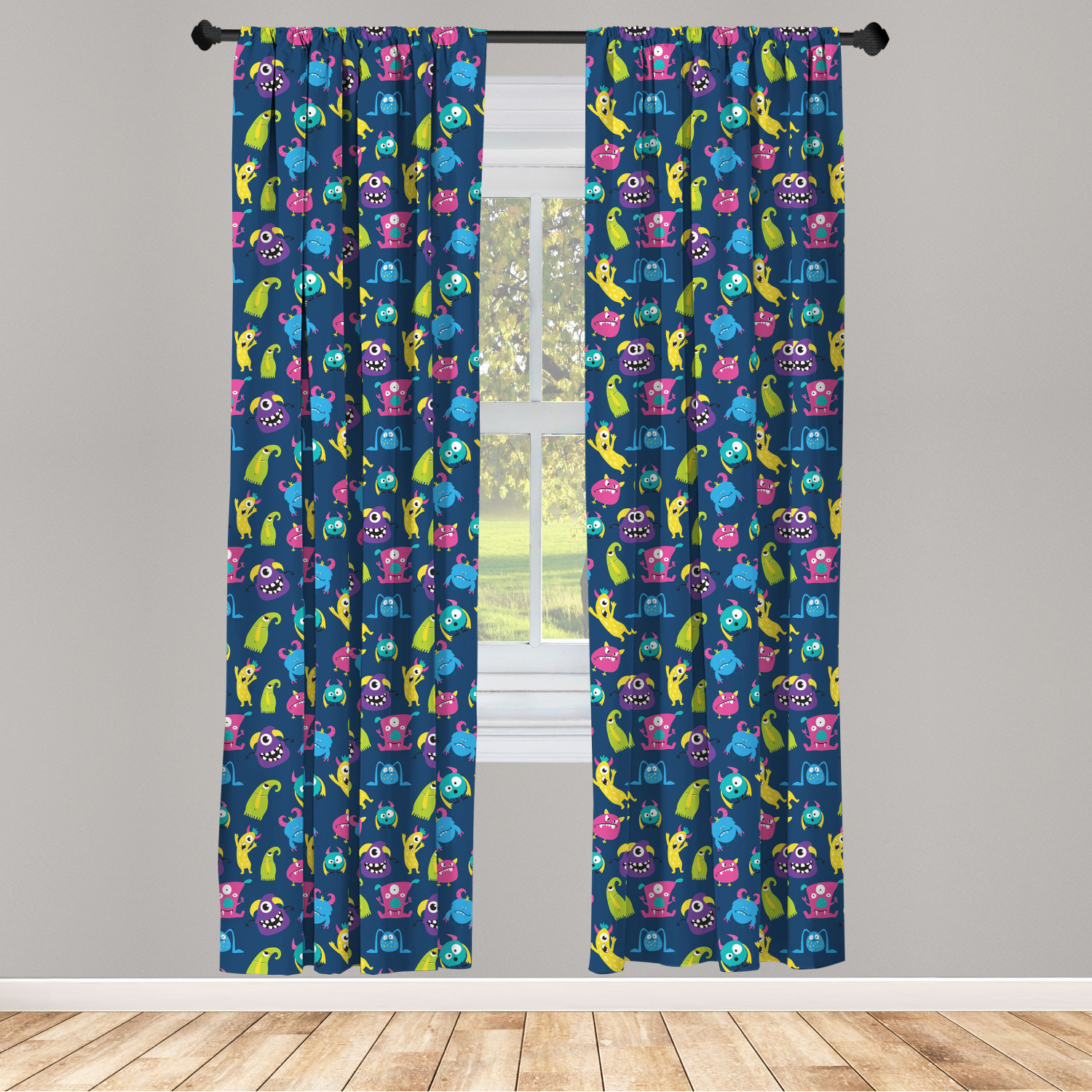 Alien Microfiber Curtains 2 Panel Set Living Room Bedroom in 3 Sizes - Picture 28 of 56