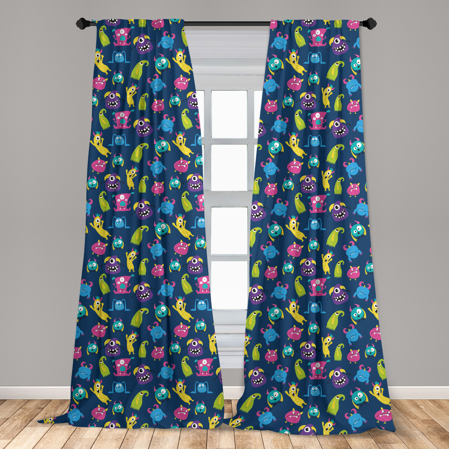 Alien Microfiber Curtains 2 Panel Set Living Room Bedroom in 3 Sizes - Picture 27 of 56