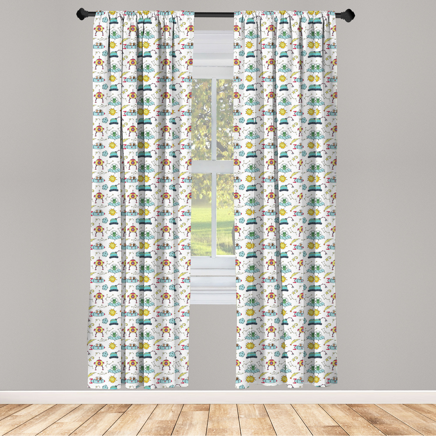 Alien Microfiber Curtains 2 Panel Set Living Room Bedroom in 3 Sizes - Picture 54 of 56