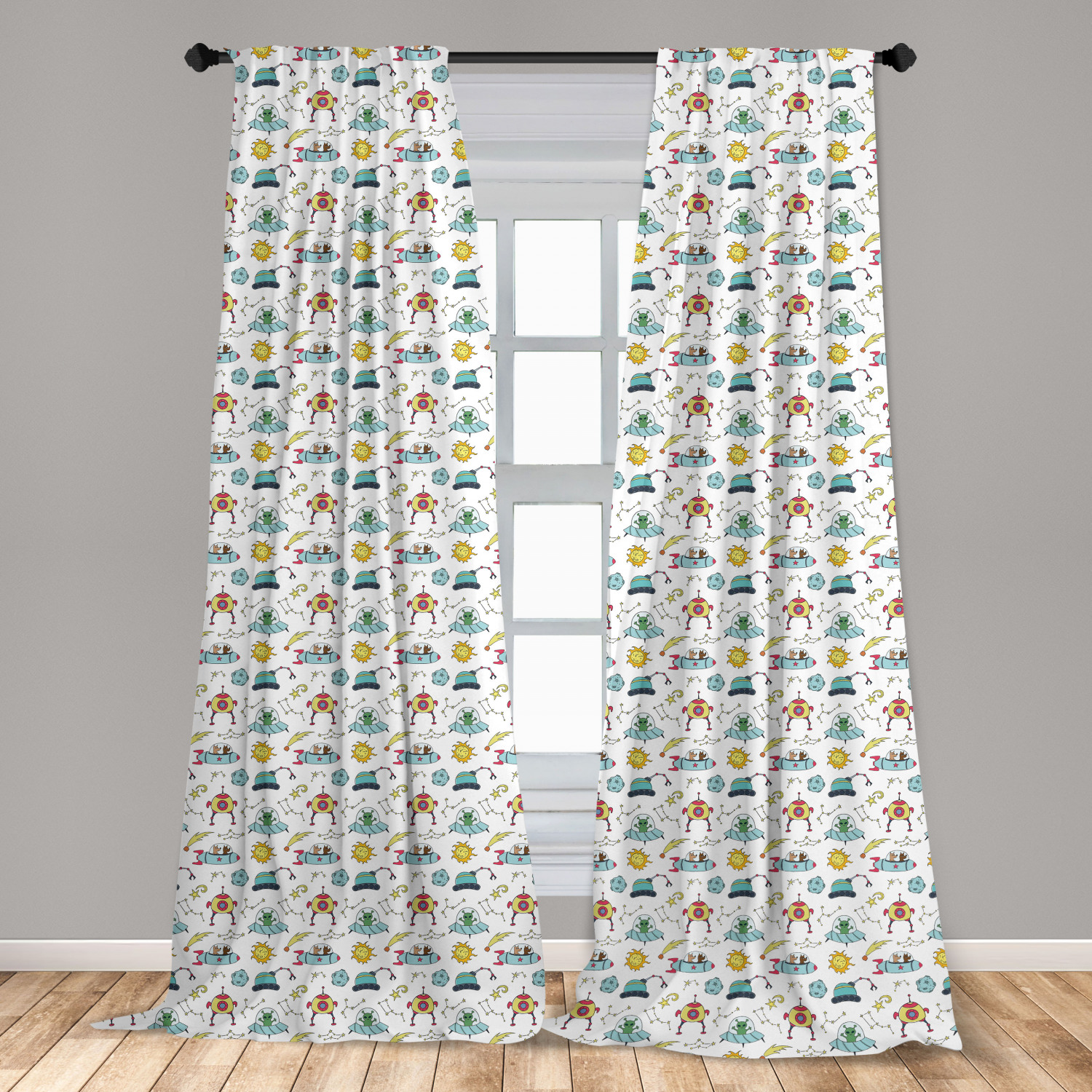 Alien Microfiber Curtains 2 Panel Set Living Room Bedroom in 3 Sizes - Picture 53 of 56